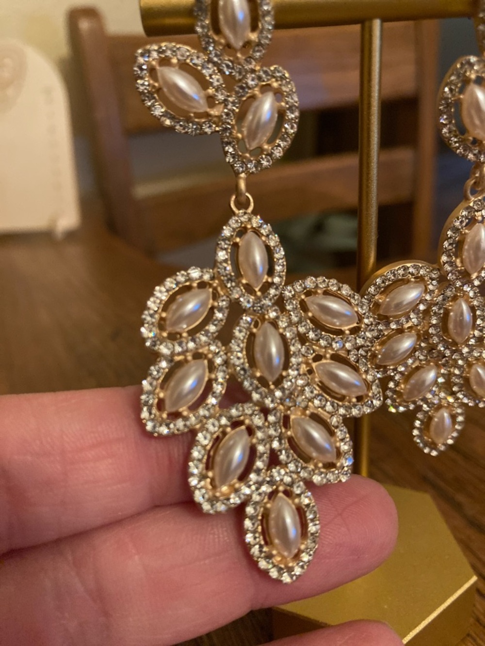 Borrowed & Blue by Southern Living "Pearl" & Crystal/Rhinestone Earrings NWT - Picture 5 of 7